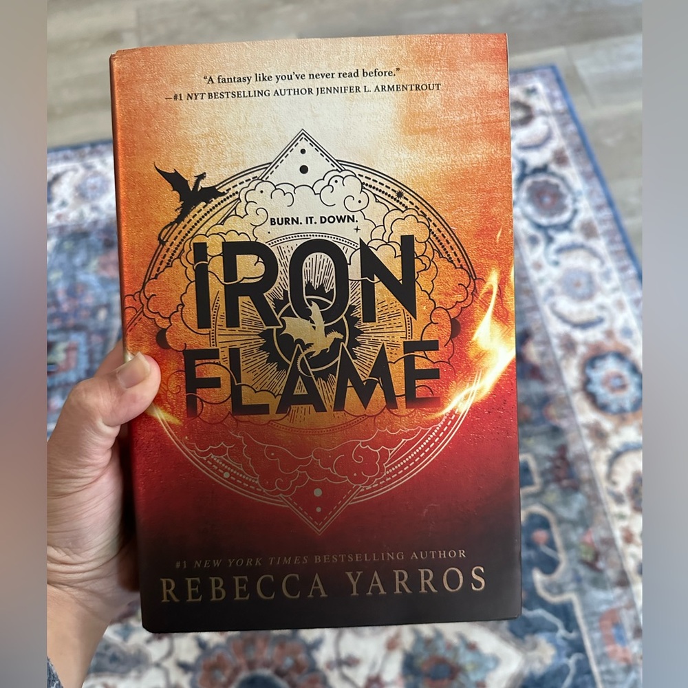 Iron Flame by Rebecca Yarros with Black Sprayed Edges. First Edition